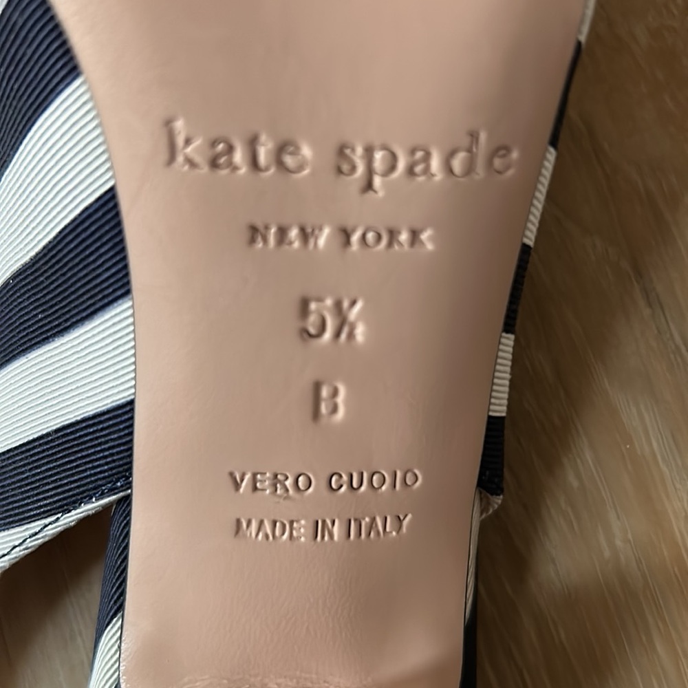 Kate Spade Celeste striped sling back heels - Picture 11 of 13
